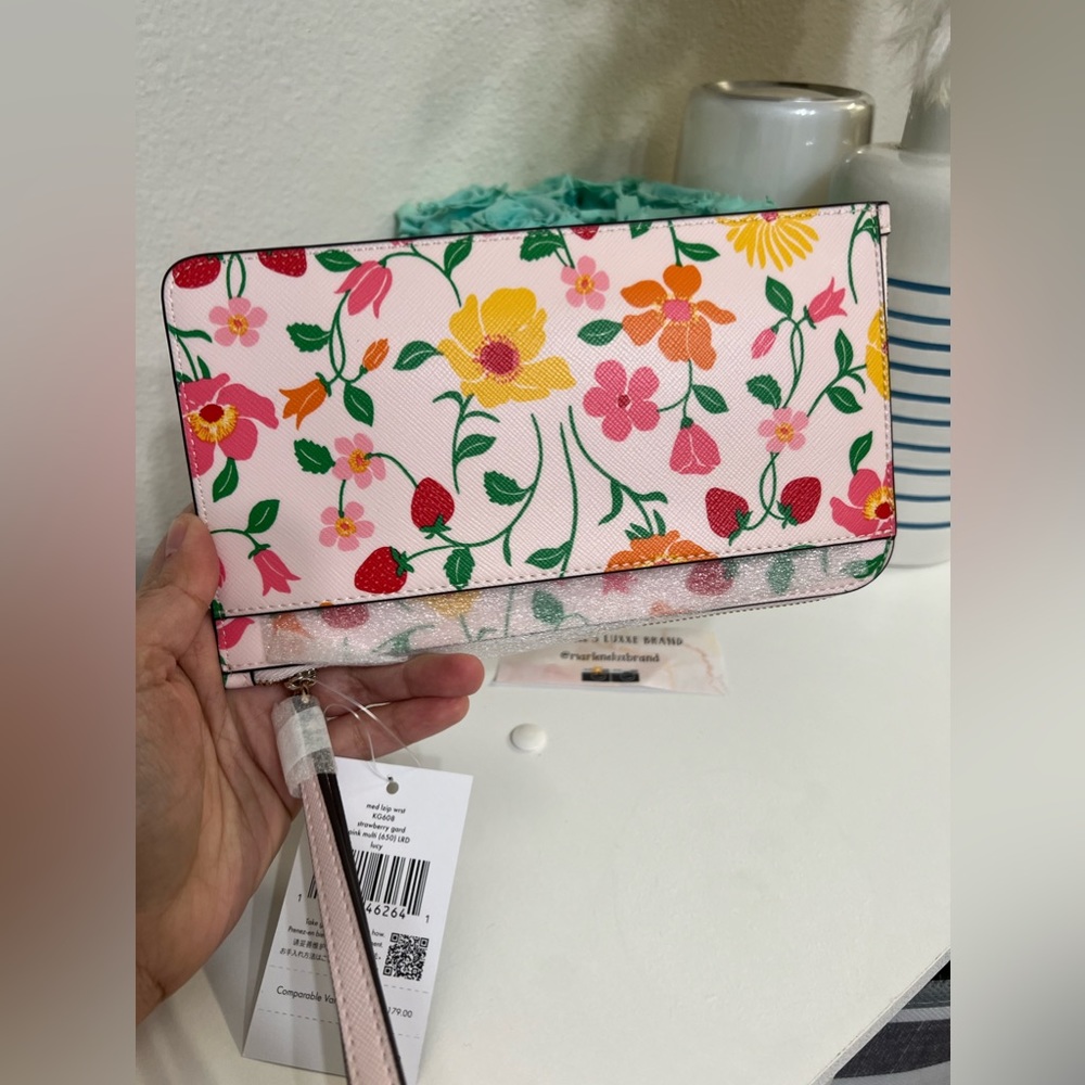 2 pcs $278 Kate Spade Lucy Garden Medium L-zip Wristlet - Picture 4 of 9